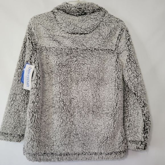 Boxercraft Sherpa Warm Cozy Grey Quarter Zip Pullover Sweatshirt Womens Size XS - Picture 3 of 11